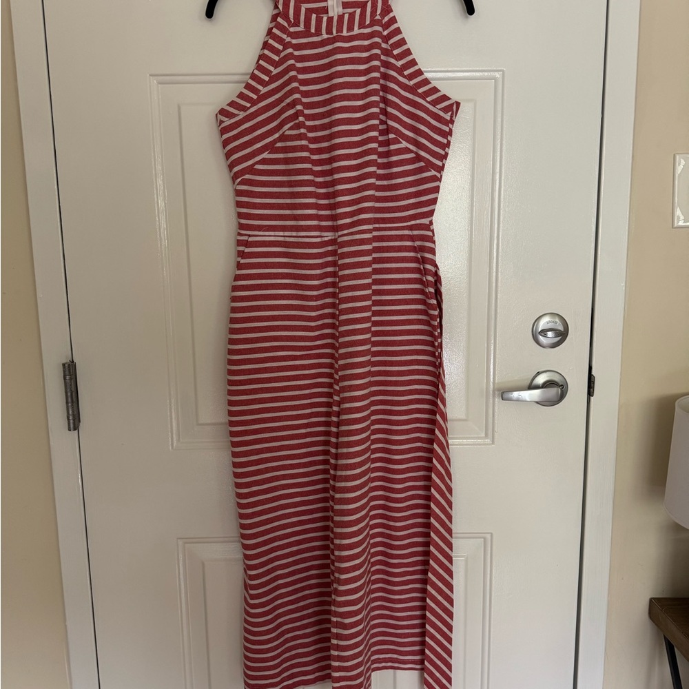 Striped Red Halter Dress